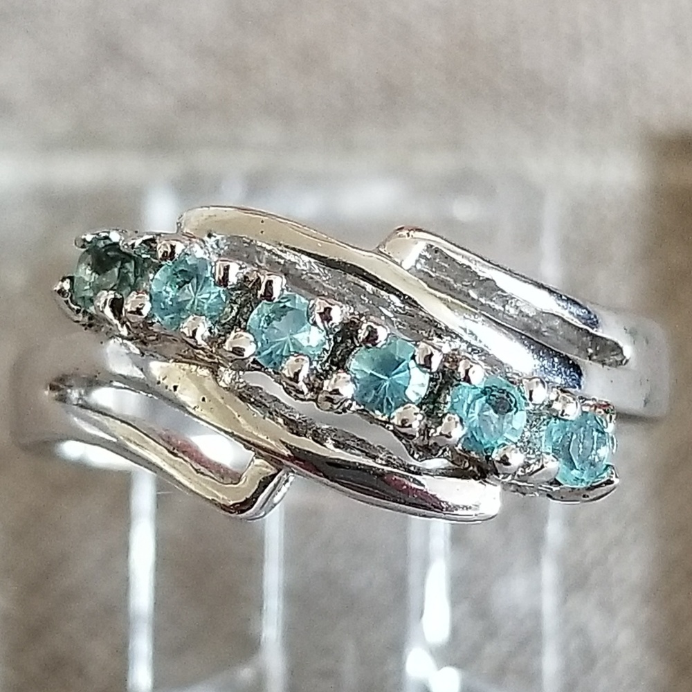 CZ Blue Topaz Ring size 6